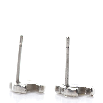 Chanel Crystal Timeless CC Earrings Silver 3 of 3