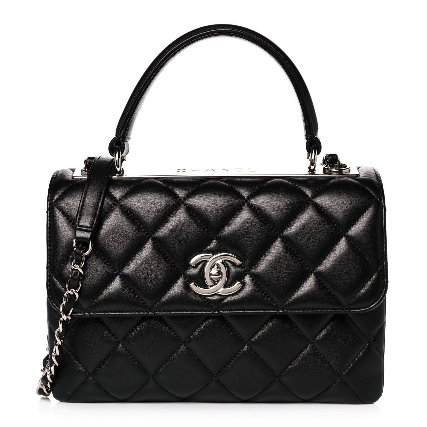 Chanel Lambskin Quilted Small Trendy CC Dual Handle Flap Bag Black 1 of 14