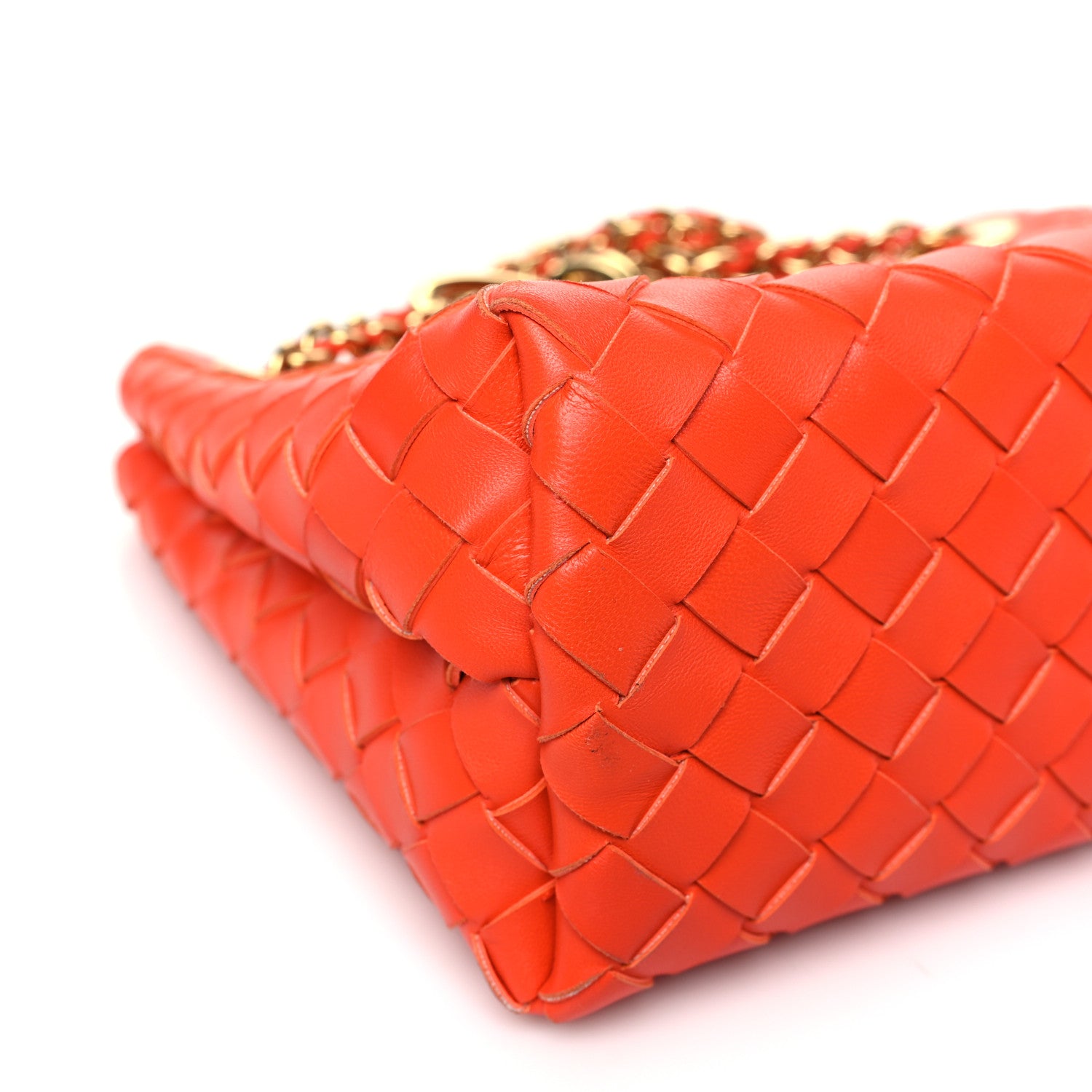Bottega Veneta Nappa Intrecciato Small Andiamo With Chain Shoulder Bag Orange 8 of 9