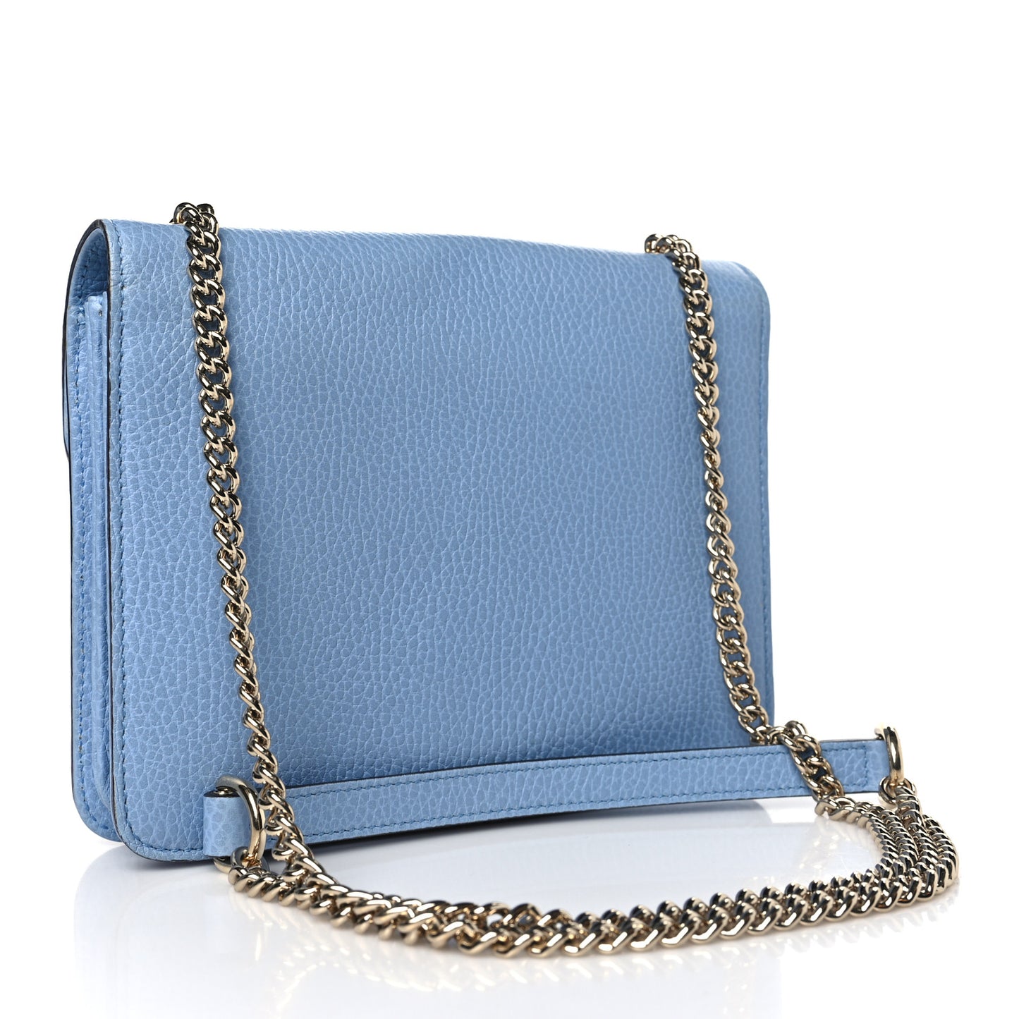 Dollar Calfskin Small Interlocking G Shoulder Bag Mineral Blue
