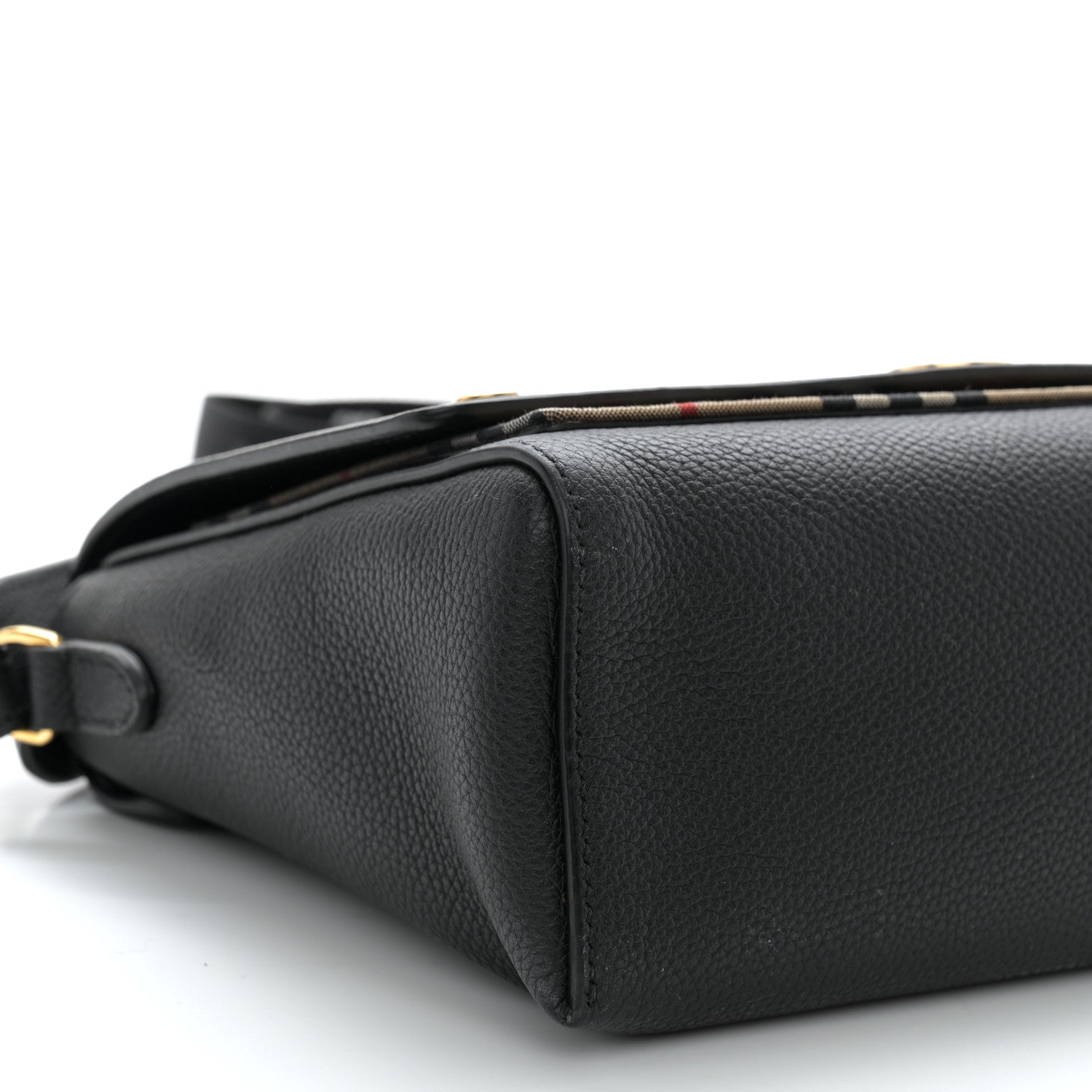 Burberry Coated Canvas Calfskin Vintage Check Medium Note Crossbody Bag Black 8 of 9