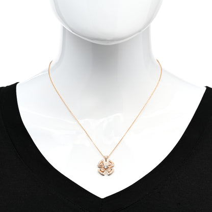 Bulgari 18K Rose Gold Diamond Fiorever Pendant Necklace 2 of 6