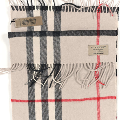 Burberry Cashmere Check Fringe Scarf Stone 3 of 3