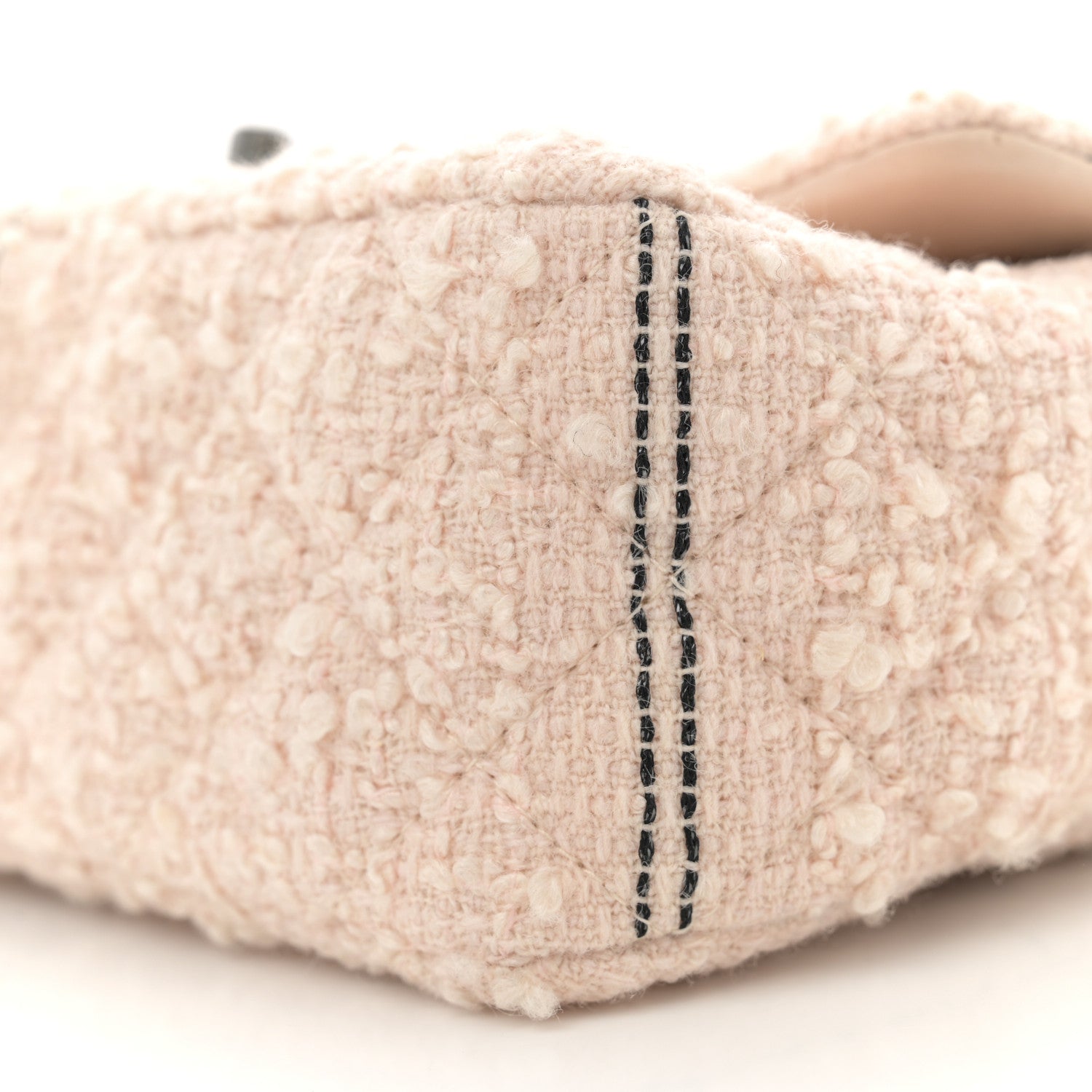 Chanel Tweed Quilted Mini Rectangular Flap Light Pink Black 10 of 12