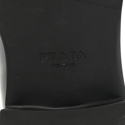 Prada Spazzolato Metal Triangle Logo 50mm Loafers 38 Black 7 of 13