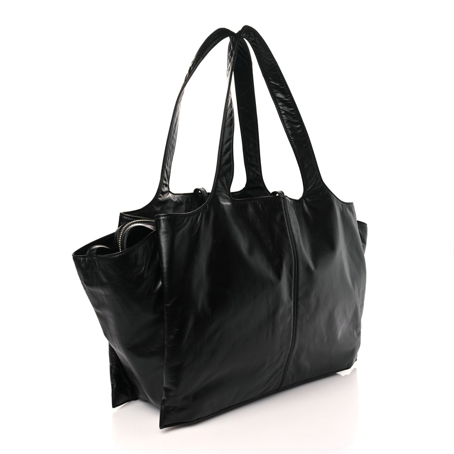Paperweight Calfskin Medium Tri-Fold Bag Black