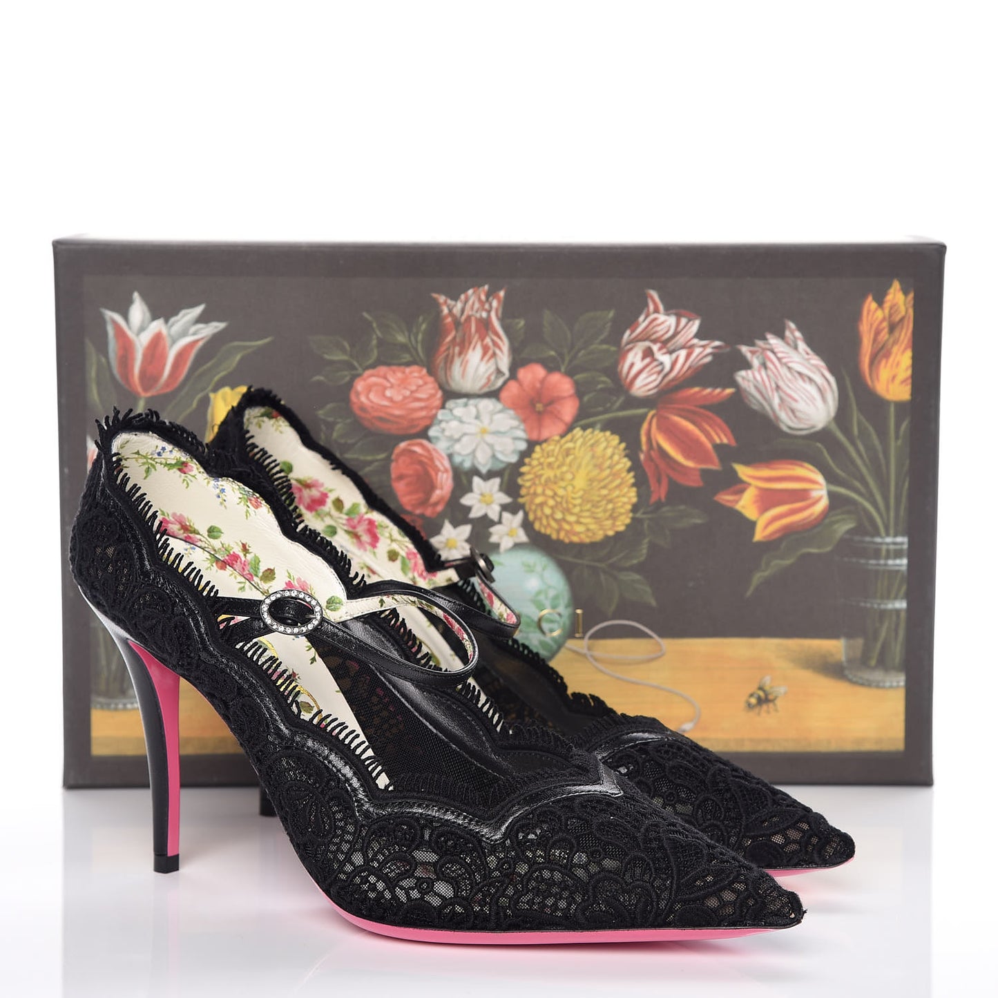 Lace Pizzo Venice Pumps 39.5 Black