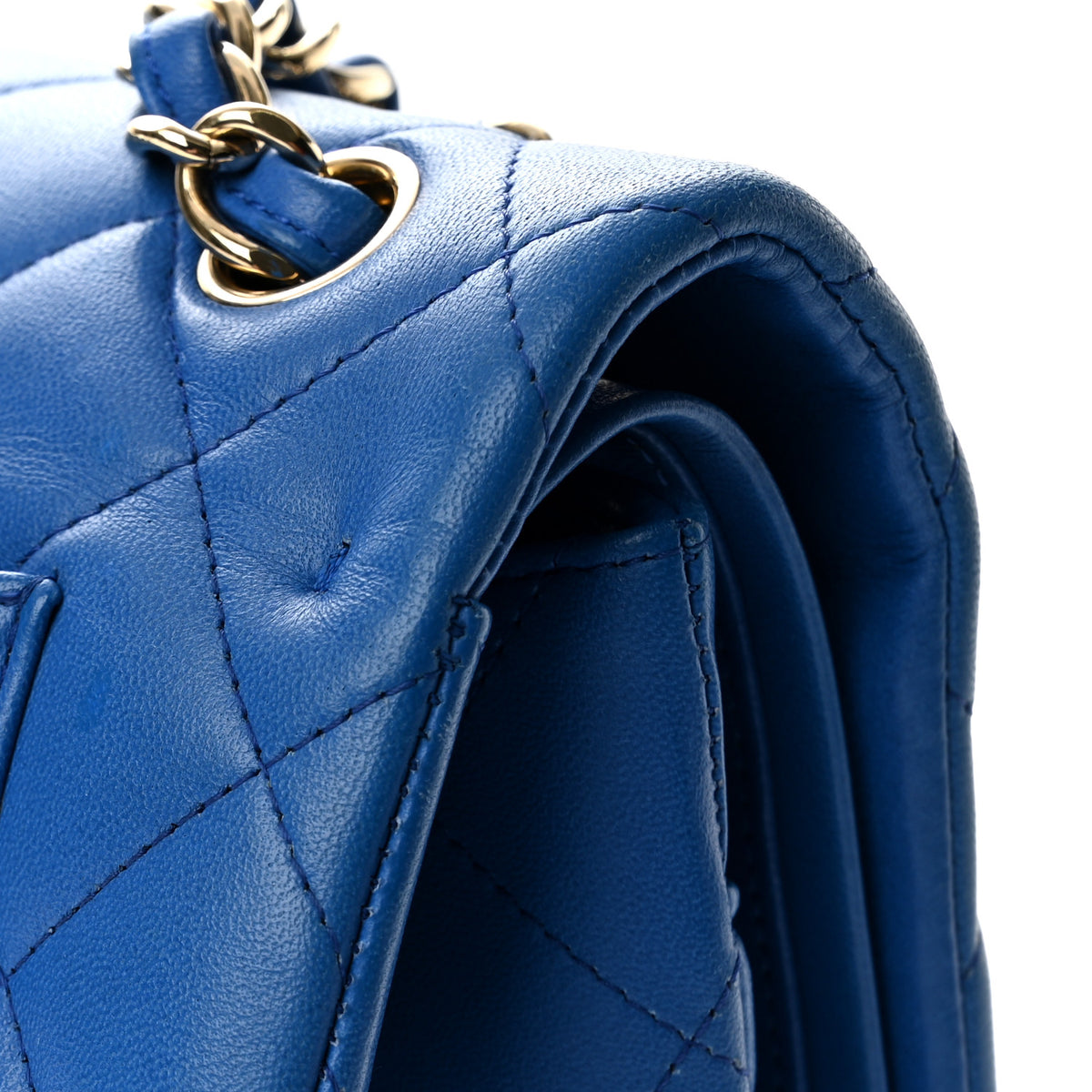 Chanel Lambskin Quilted Jumbo Double Flap Blue 14 of 14