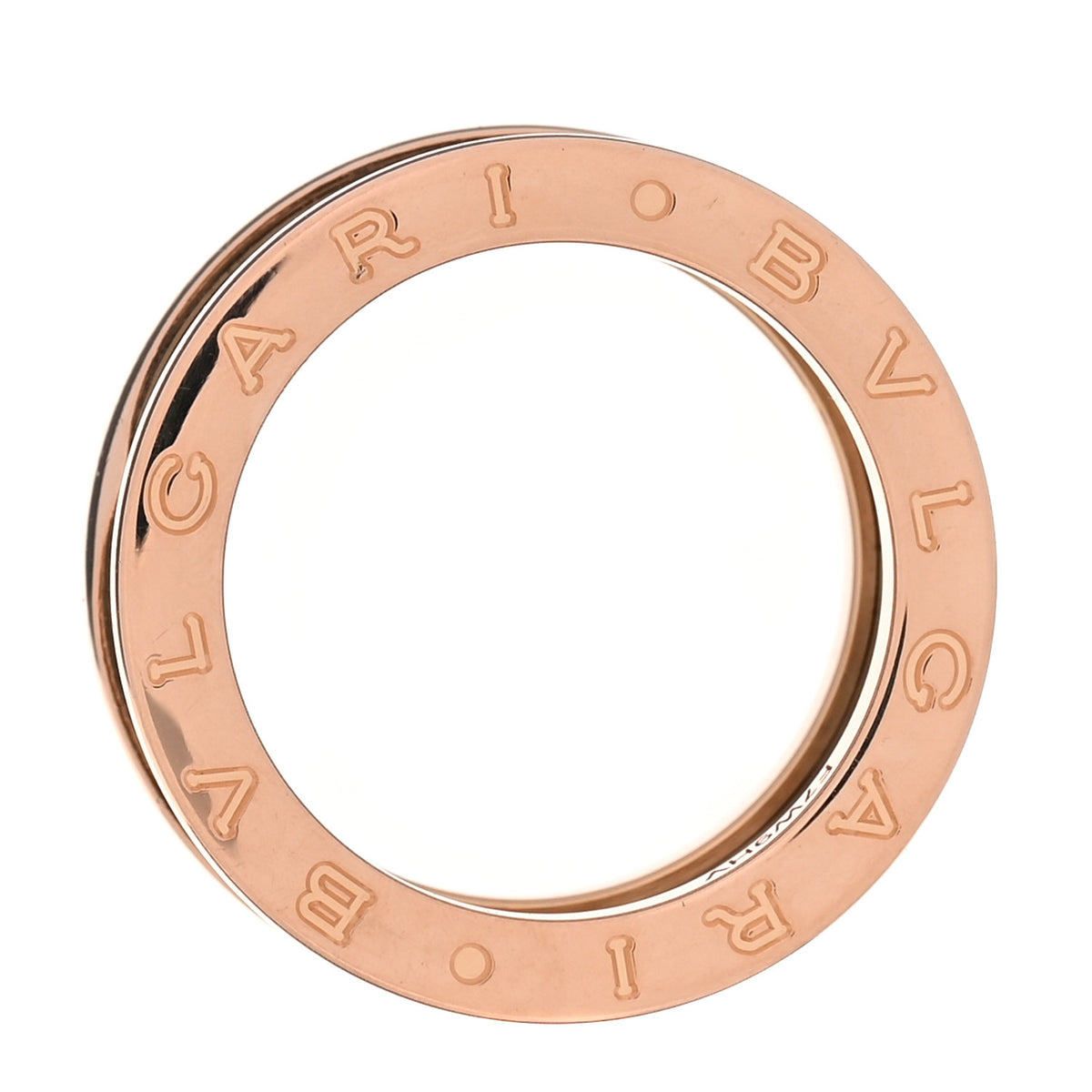 18K Rose Gold Black Ceramic B.Zero1 Two-Band Ring 53 6.5