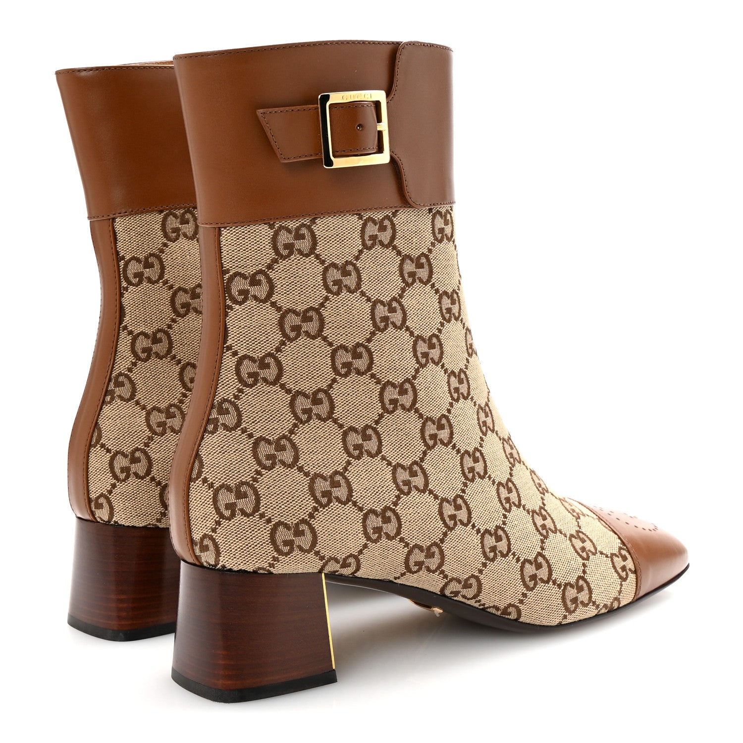 Gucci Monogram Cordovan Lux GG Ankle Boots 40 Beige Cuir 5 of 10