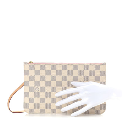 Louis Vuitton Damier Azur Neverfull MM GM Pochette Rose Ballerine 2 of 9