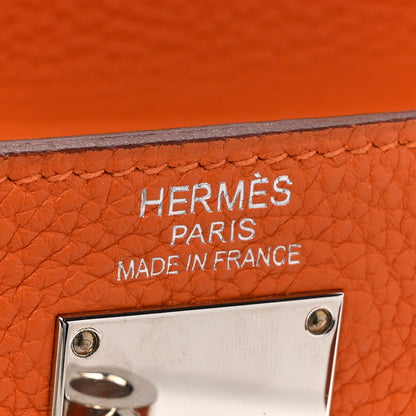Hermes Taurillon Clemence Shoulder Kelly 42 Orange Orange 6 of 11