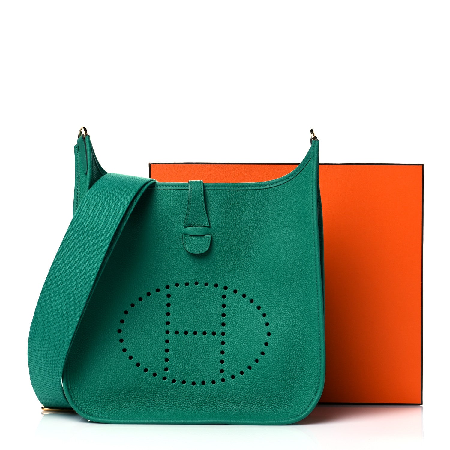 Hermes Taurillon Clemence Evelyne III PM Vert Vertigo 9 of 9