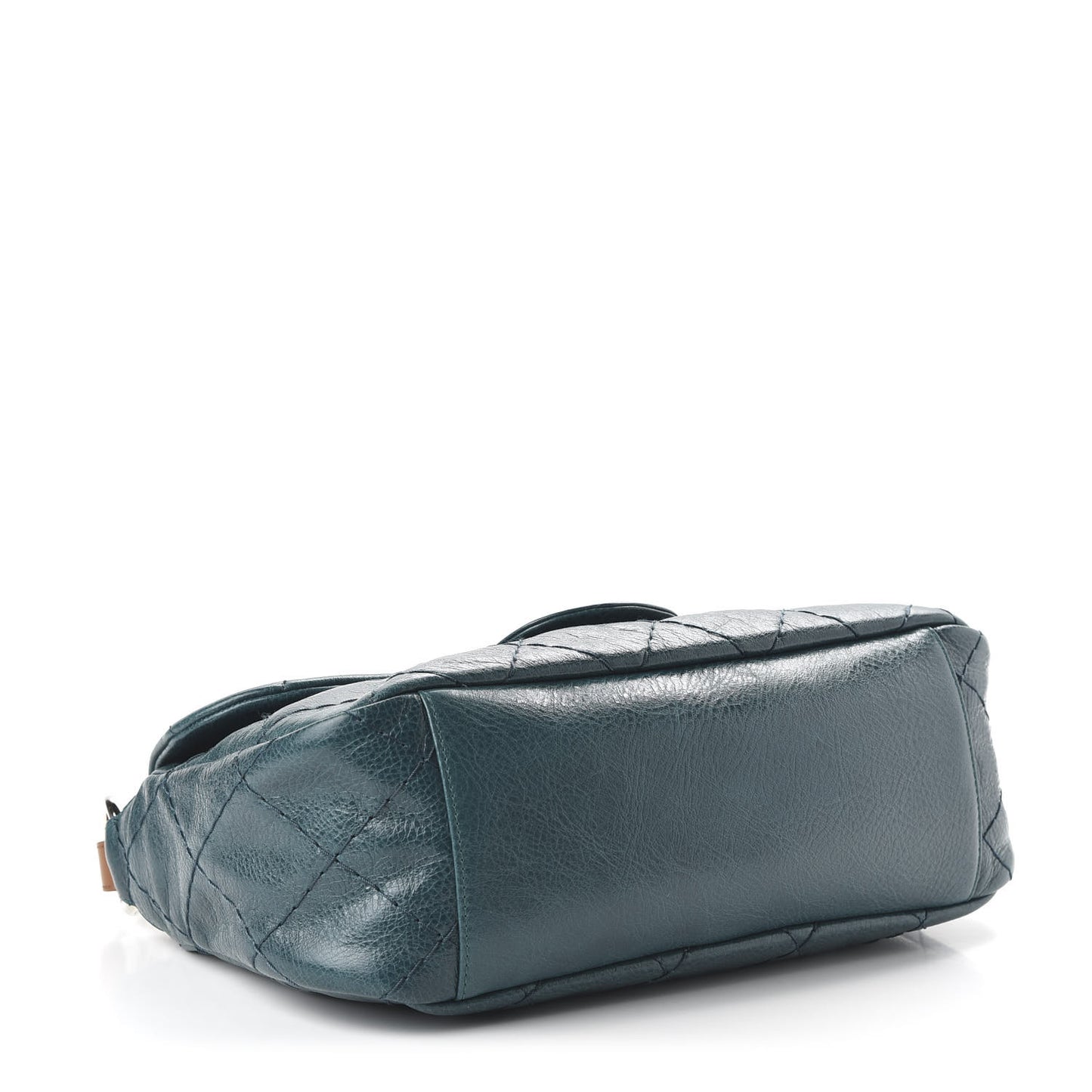Glazed Calfskin Stitched On The Road Flap Blue