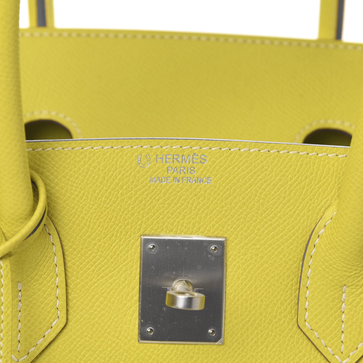 Hermes Epsom Horseshoe Birkin 35 Lime 6 of 10