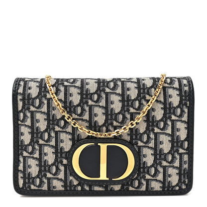 Christian Dior Oblique 30 Montaigne 2-In-1 Pouch Blue 1 of 9