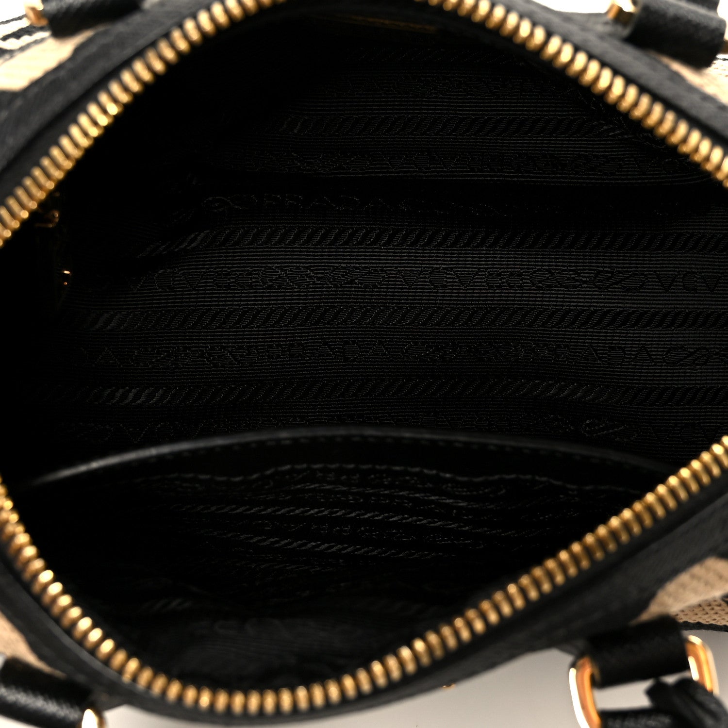 Prada Jacquard Saffiano Triangolo Symbole Embroidered Top Handle Crossbody Bag Black Corda 5 of 10