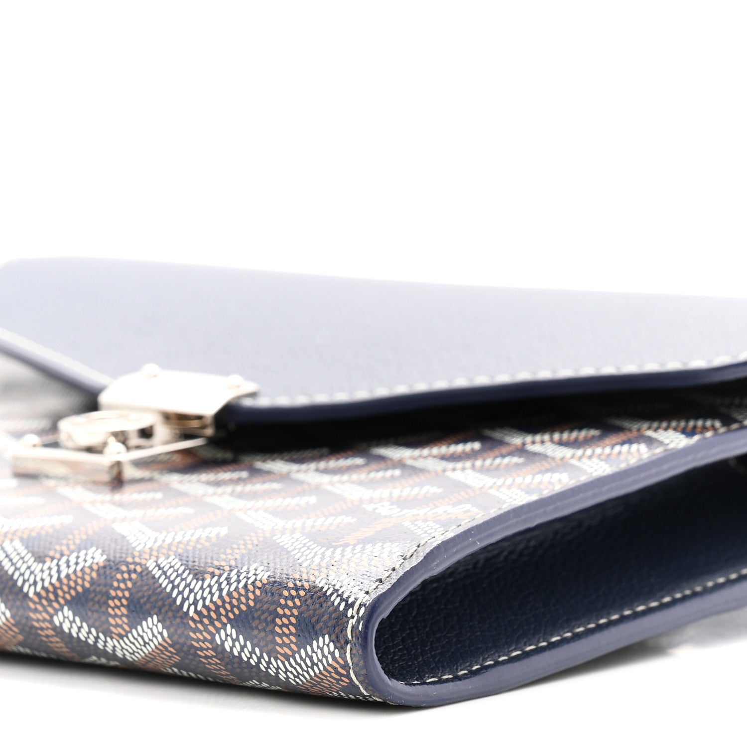 Goyard Goyardine Calfskin Chypre Wallet Pouch Navy 10 of 11