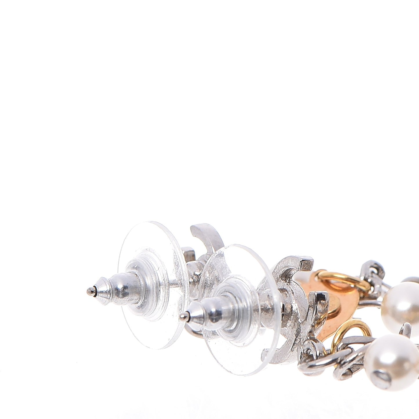 Pearl Lucky Charms CC Dangle Earrings Silver