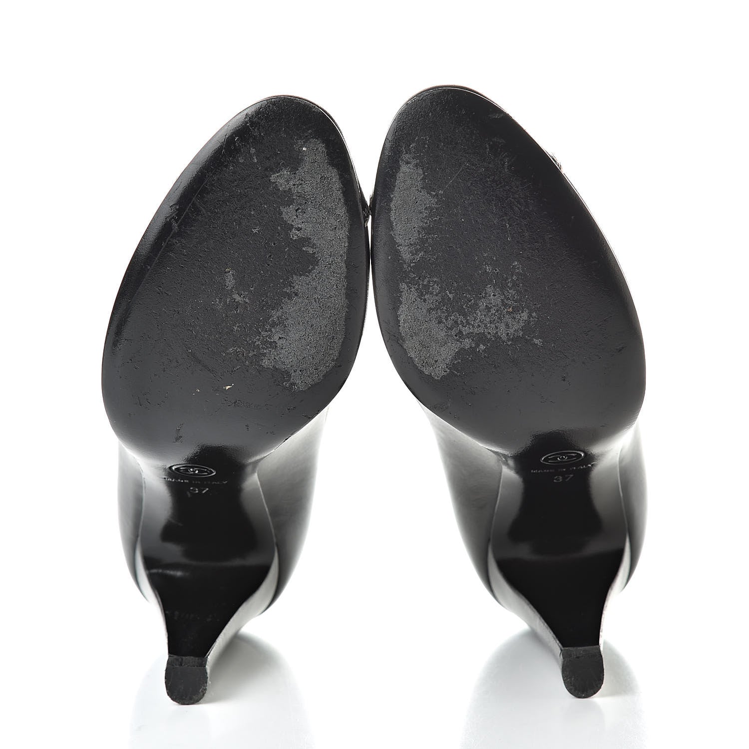 Chanel Lambskin CC Cap Toe Pumps 37 Black White 8 of 13