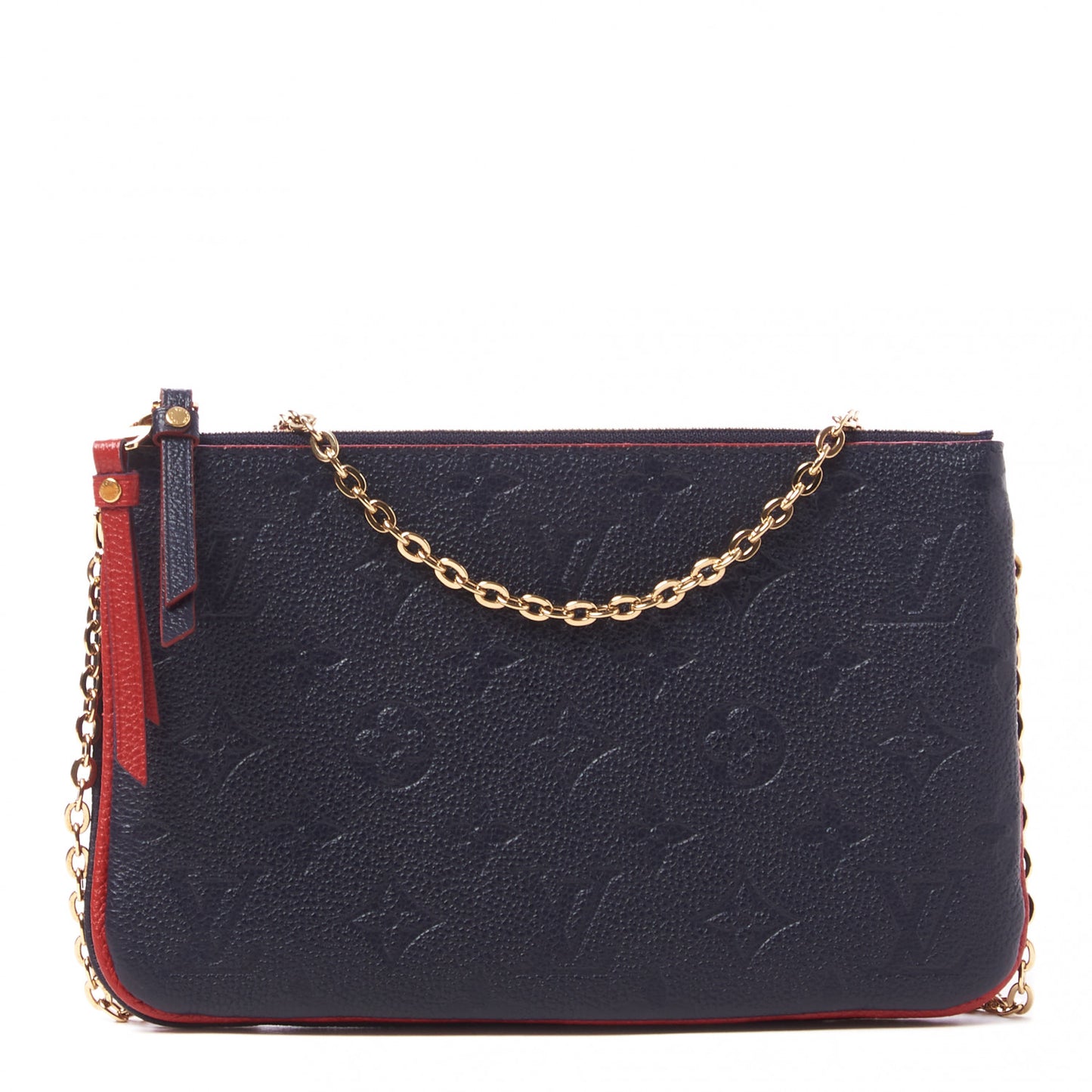 Empreinte Double Zip Pochette Marine Rouge