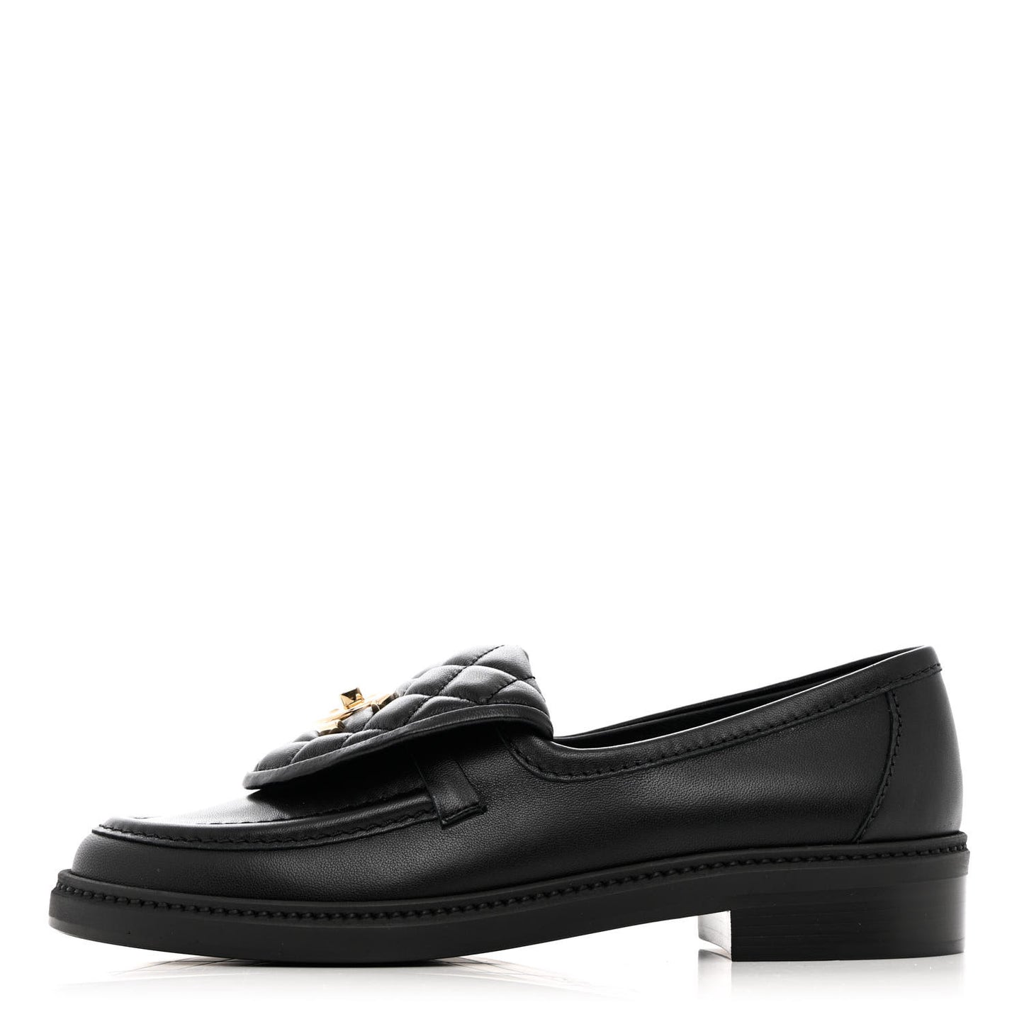 Lambskin Quilted CC Turnlock Loafers 37.5 Black