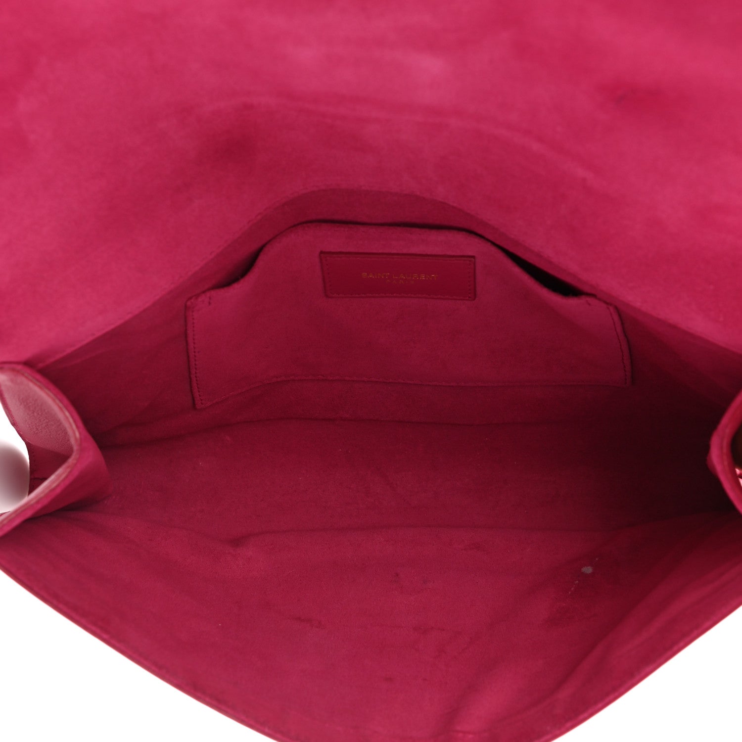 Saint Laurent Calfskin Classic Y Ligne Clutch Fuchsia 5 of 15