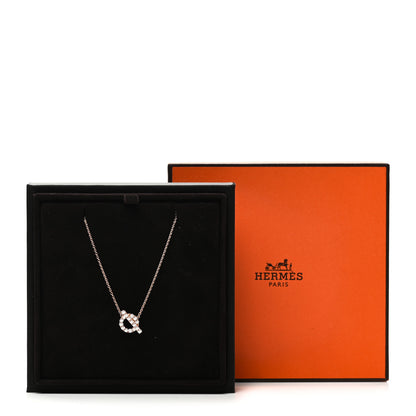 Hermes 18K Rose Gold Diamond Finesse Pendant Necklace 5 of 5