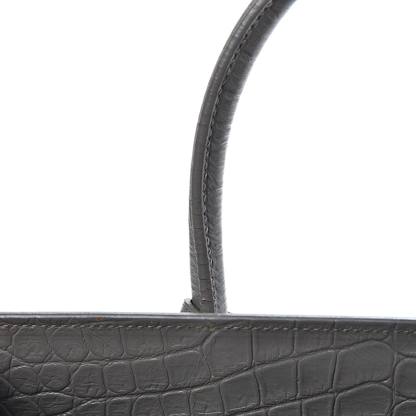 Calfskin Crocodile Embossed Baby Sac De Jour Fog