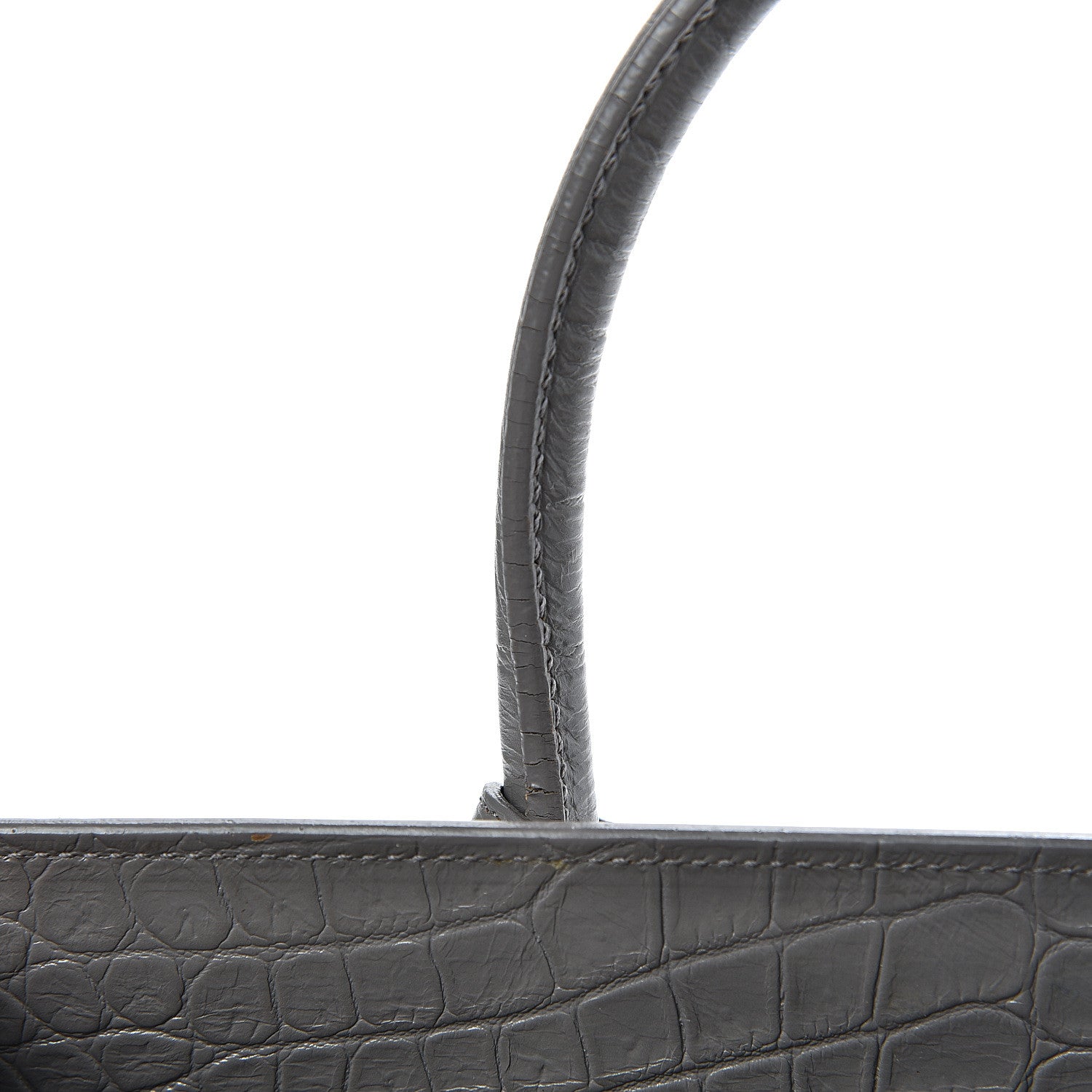 Saint Laurent Calfskin Crocodile Embossed Baby Sac De Jour Fog 19 of 23