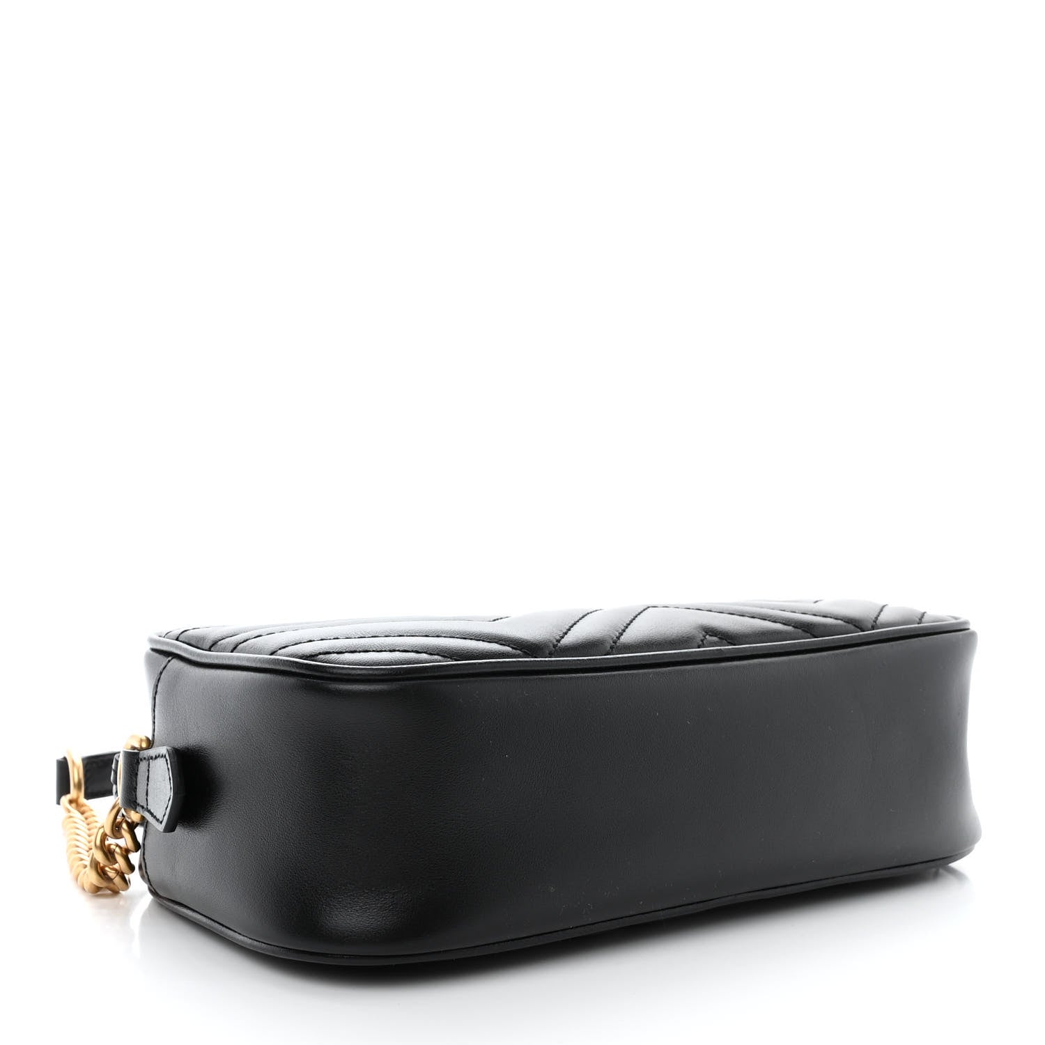 Gucci Calfskin Matelasse Small GG Marmont Chain Shoulder Bag Black 4 of 10