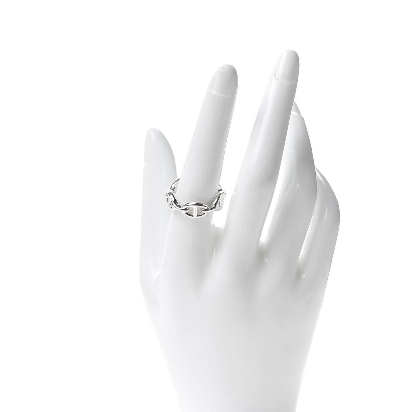 Sterling Silver PM Chaine d'Ancre Enchainee Band Ring 57 8