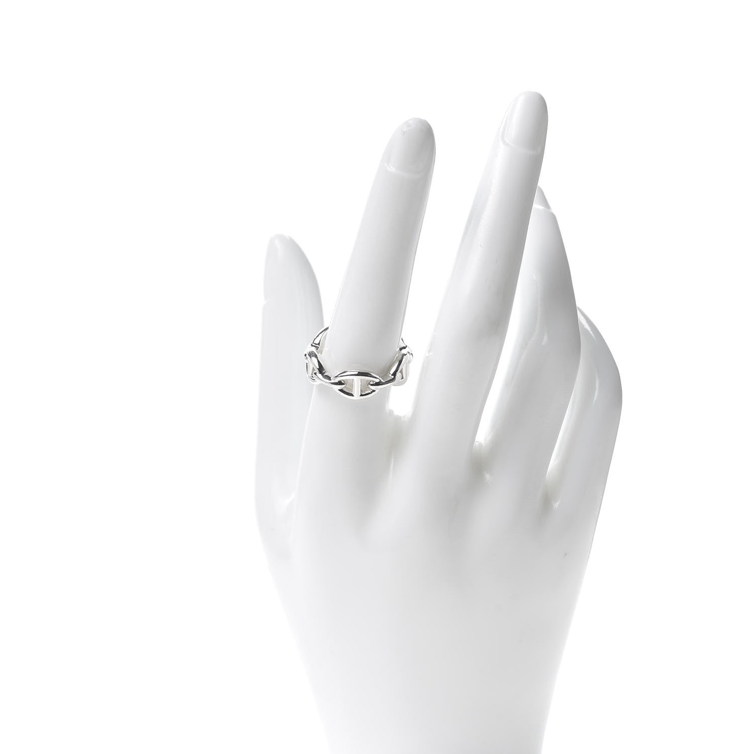 Hermes Sterling Silver PM Chaine d'Ancre Enchainee Band Ring 57 8 2 of 5