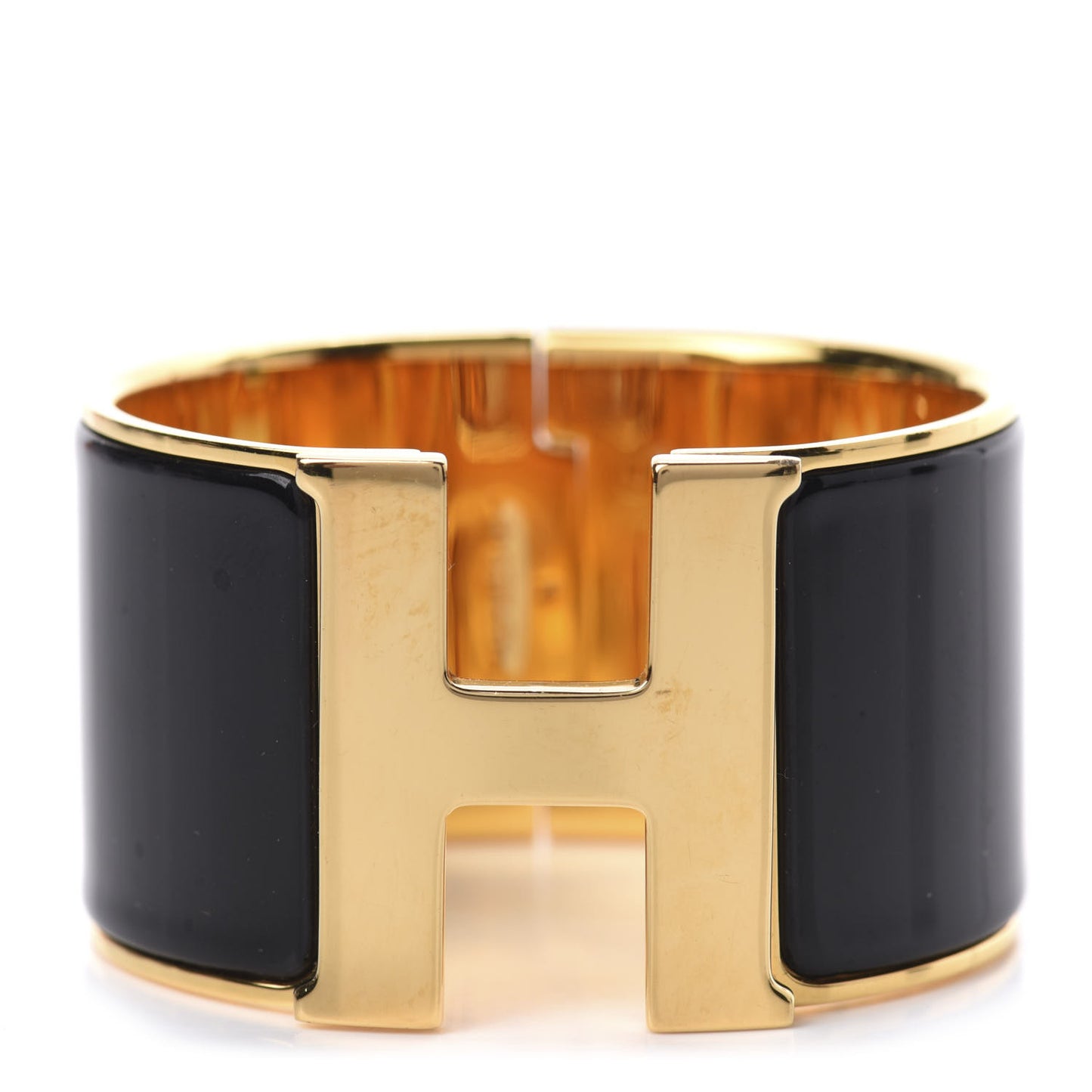 Enamel Extra Wide Clic Clac H Bracelet PM Black