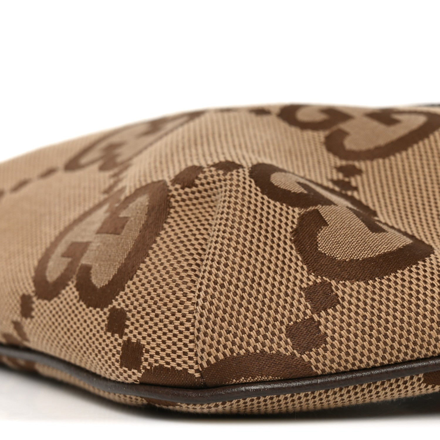 Gucci Monogram Jumbo GG Textured Dollar Calfskin Web Belt Bag