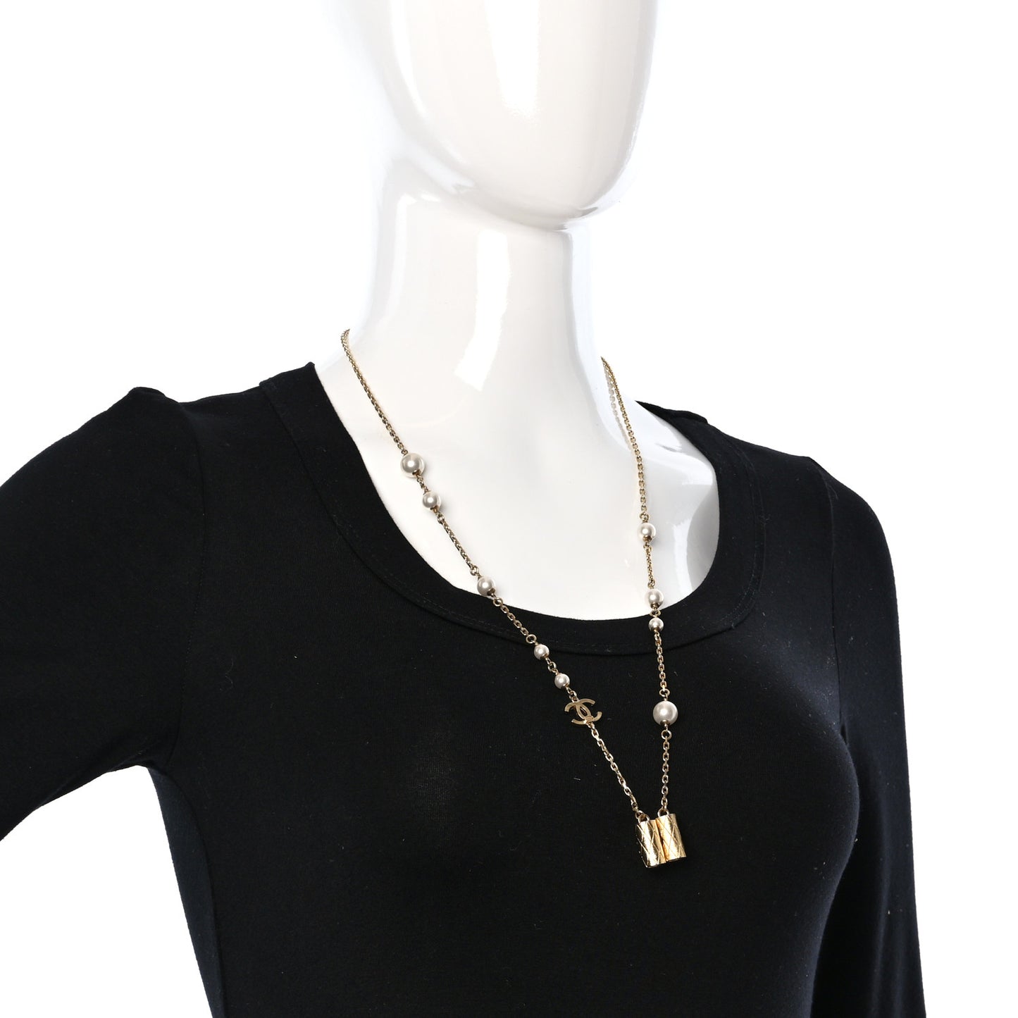 Crystal Pearl Airpod Necklace Gold