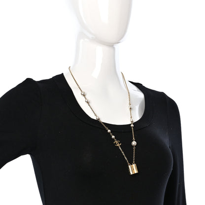 Chanel Crystal Pearl Airpod Necklace Gold 3 of 4