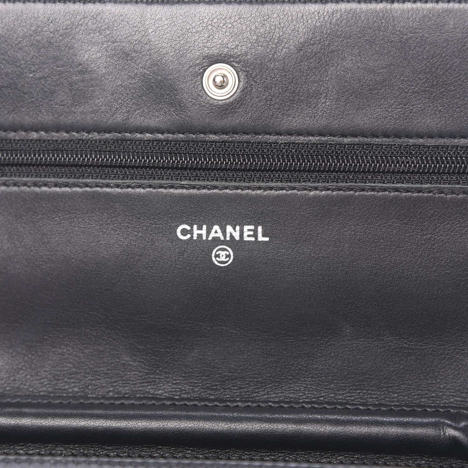Chanel Patent Quilted Wallet On Chain WOC Black 6 of 12