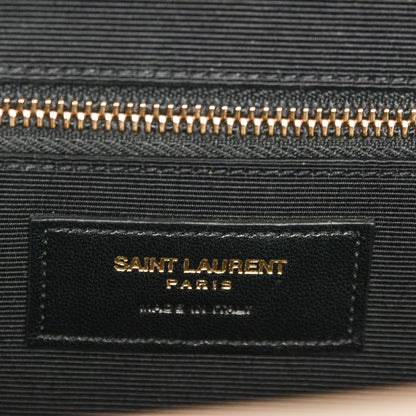 Saint Laurent Grain De Poudre Matelasse Chevron Large Monogram Satchel Dark Beige 6 of 6