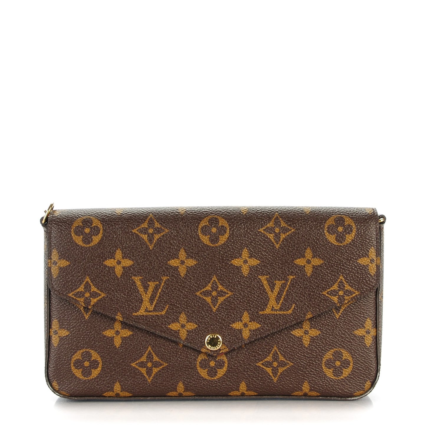 Monogram Pochette Felicie Chain Wallet Fuchsia