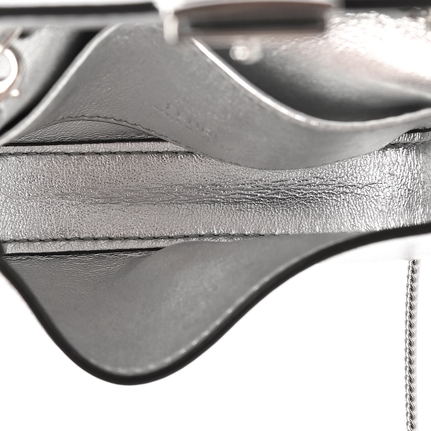 Vitello Catalan Mirror Nano Baguette Charm Argento