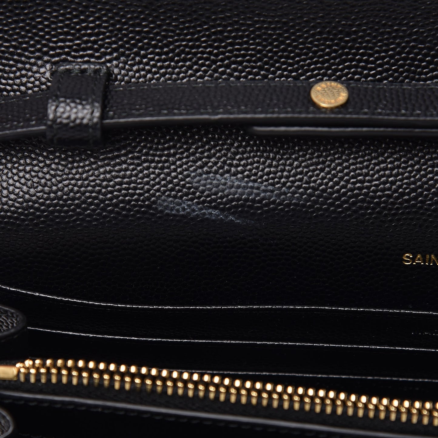 Grain De Poudre Matelasse Chevron Monogram Chain Wallet Black
