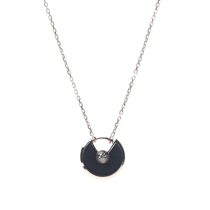 Cartier 18K Pink Gold Diamond Black Onyx XS Amulette de Cartier Pendant Necklace 4 of 7
