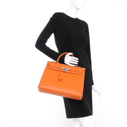 Hermes Epsom Kelly Sellier 35 Orange 3 of 34