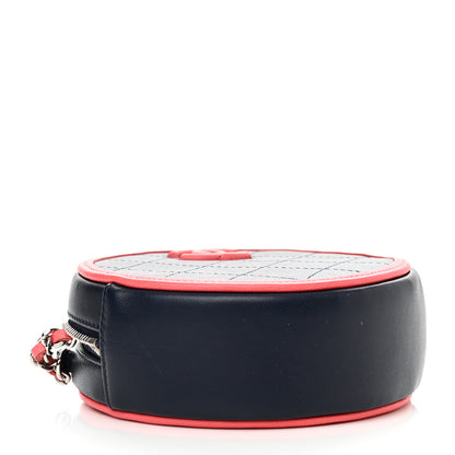 Chanel Lambskin Quilted Round Clutch With Chain Navy Pink 4 of 10