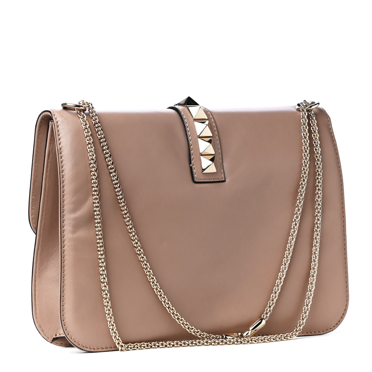 Valentino Garavani Vitello Large Glam Lock Rockstud Flap Poudre 2 of 4
