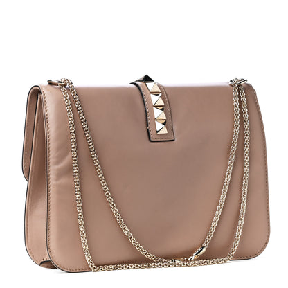 Valentino Garavani Vitello Large Glam Lock Rockstud Flap Poudre 2 of 4