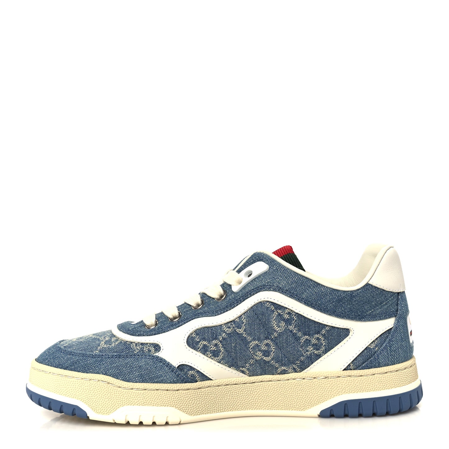 Denim GG Monogram Womens Re-Web Sneakers 38 Light Blue