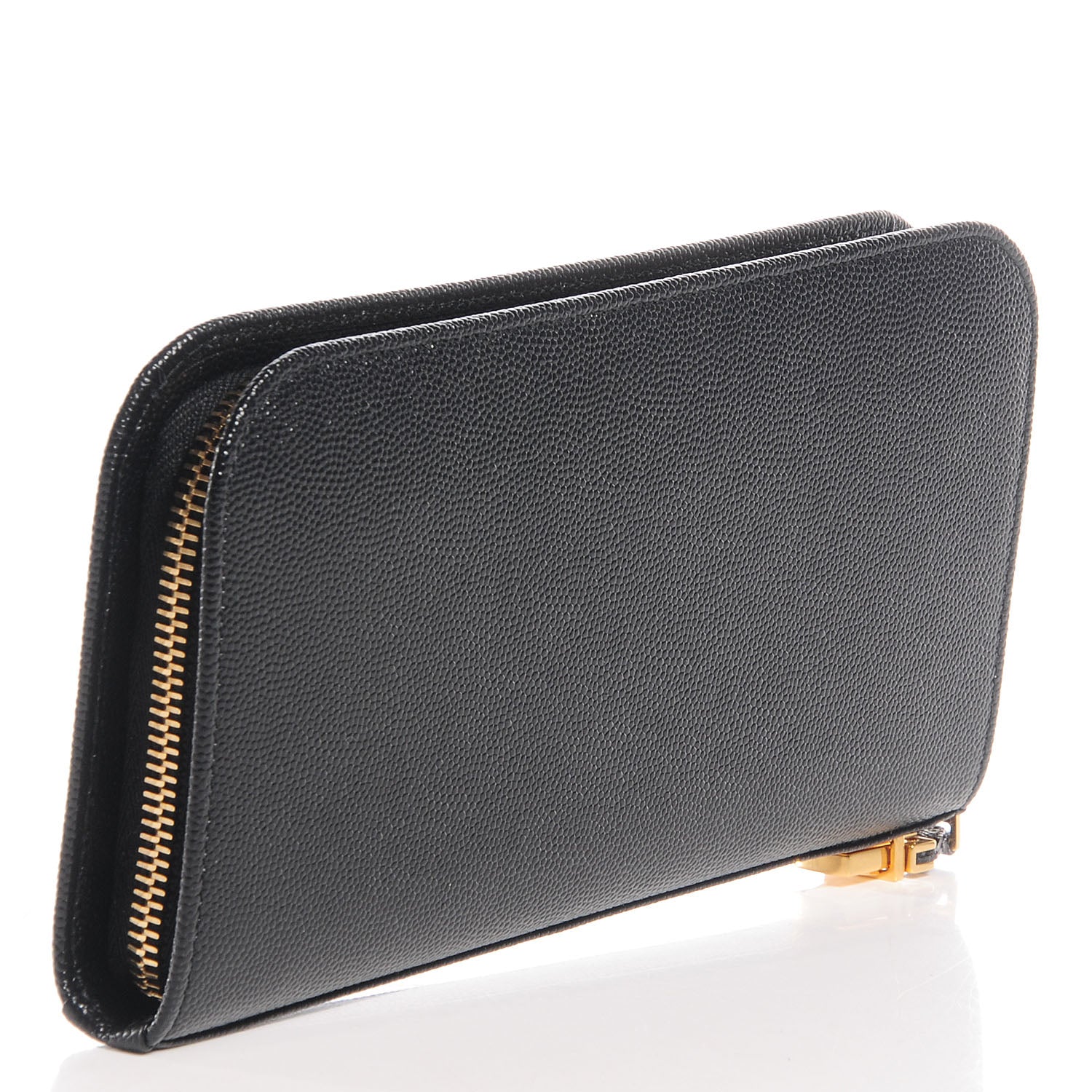 Saint Laurent Grain De Poudre Classic Zip Around Wallet Nero Black 3 of 10