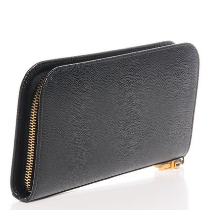 Saint Laurent Grain De Poudre Classic Zip Around Wallet Nero Black 3 of 10